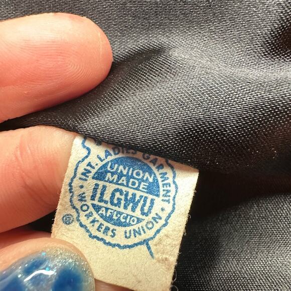 Vintage Teddy Jacket with Real Fur Collar - Black and Brown - Picture 7 of 7